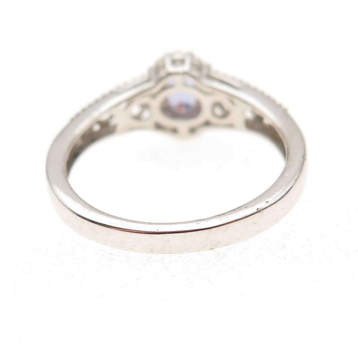 Chuck Clemency 925 Sterling Silver Real Tanzanite & White Topaz Ring Size 8.25