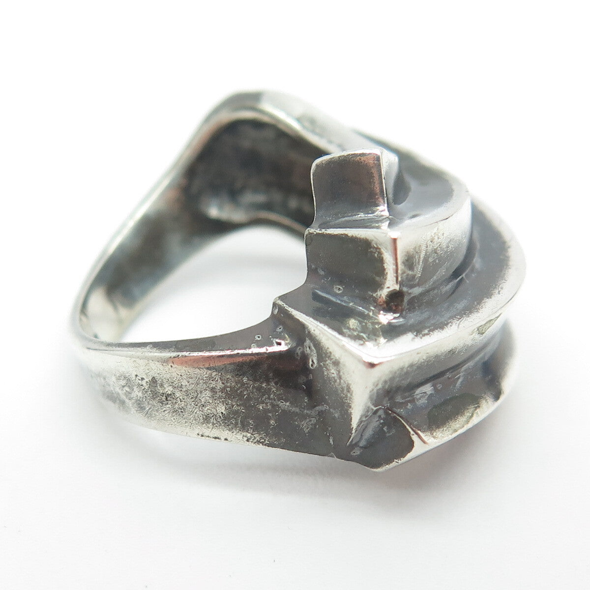 925 Sterling Silver Vintage Ribbed Ring Size 6.75