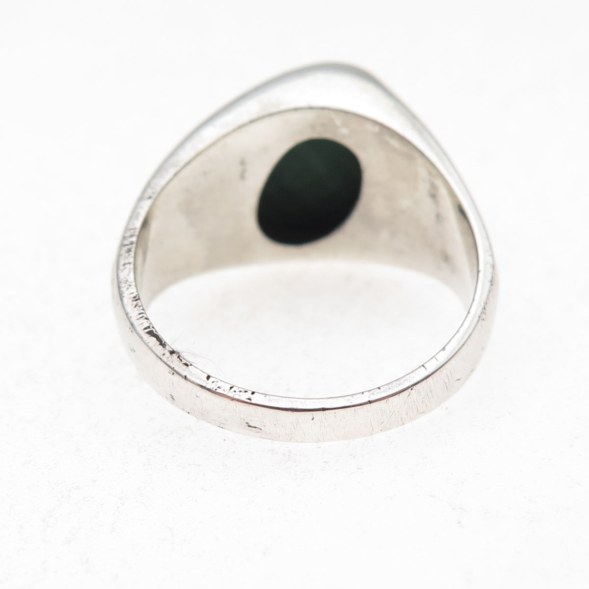 Esemco 925 Sterling Silver Vintage Real Malachite Modernist Ring Size 11