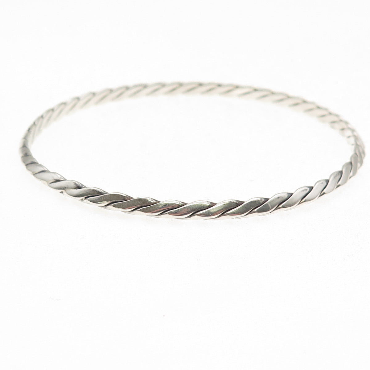 Tiffany & Co. 925 Sterling Silver Antique Art Deco Twisted Bangle Bracelet 8"