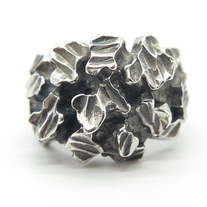 925 Sterling Silver Vintage Modernist Ring Size 7.75