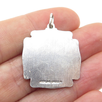 CREED 925 Sterling Silver Antique Art Deco St. Florian Religious Pendant