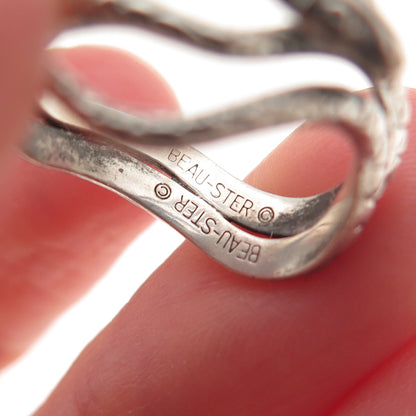 Beau 925 Sterling Silver Vintage Snake Oxidized Ring Size 4.75