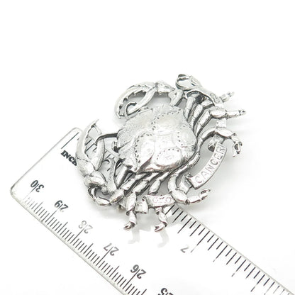 925 Sterling Silver Vintage Cini Cancer Zodiac Sign Pin Brooch
