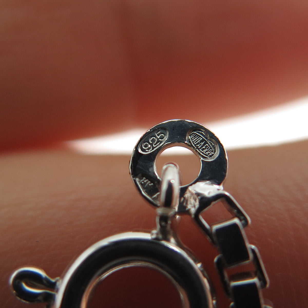 UNOAERRE 925 Sterling Silver Vintage Italy Heart Pendant Box Chain Necklace 14"