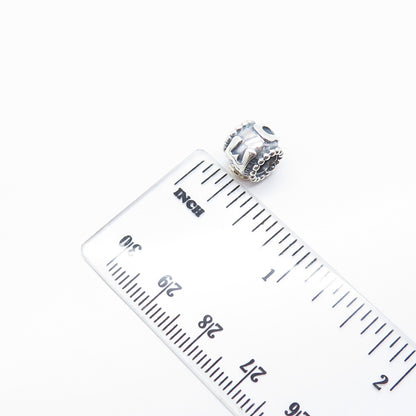 925 Sterling Silver / Gold Pandora Pink C Z "MOM" Bead Charm