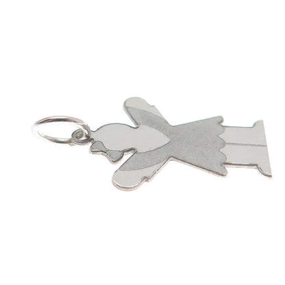 925 Sterling Silver Happy Girl Love Kid Minimalist Charm Pendant