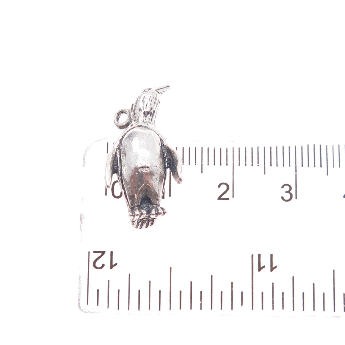 925 Sterling Silver Vintage Penguin Oxidized Mini 3D Charm Pendant