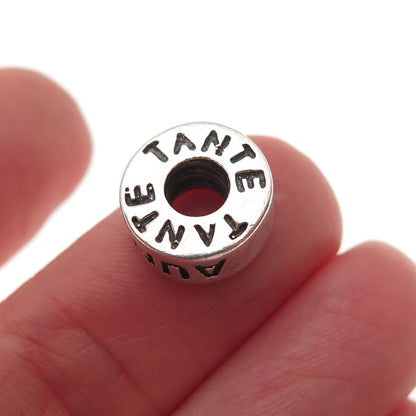 Chamilia 925 Sterling Silver Aunt Tia Tante Slide Spacer Charm