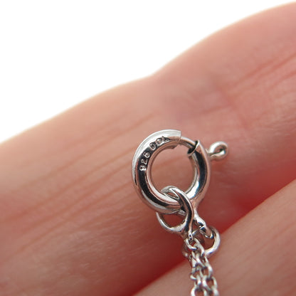 SAI 925 Sterling Silver 2-Tone Round-Cut C Z Cross Cable Chain Necklace 18"