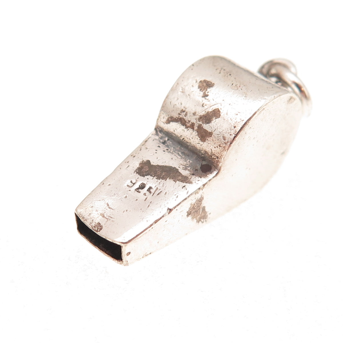 925 Sterling Silver Vintage Whistle 3D Charm Pendant