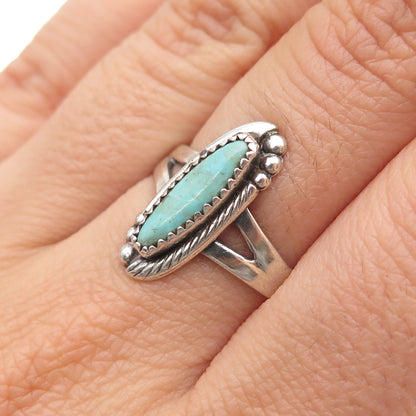 Bell Trading Post Old Pawn 925 Sterling Silver Vintage Turquoise Ring Size 7.75