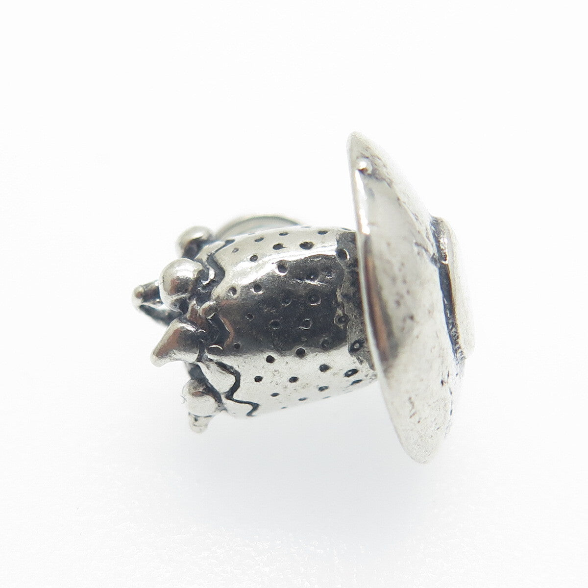 925 Sterling Silver Vintage Coffee Cup Oxidized Minimalist 3D Charm Pendant