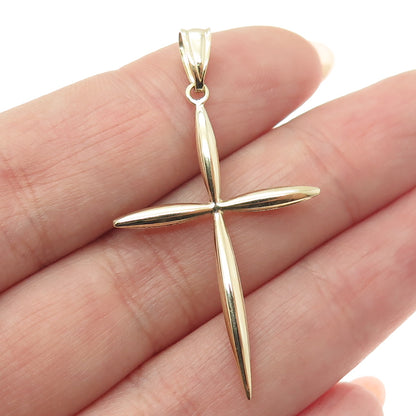 14K Yellow Gold Cross Religious Charm Pendant