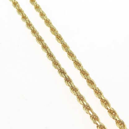 P. LUX 925 Sterling Silver Gold Plated Italy Twisted Rope Chain Necklace 20"