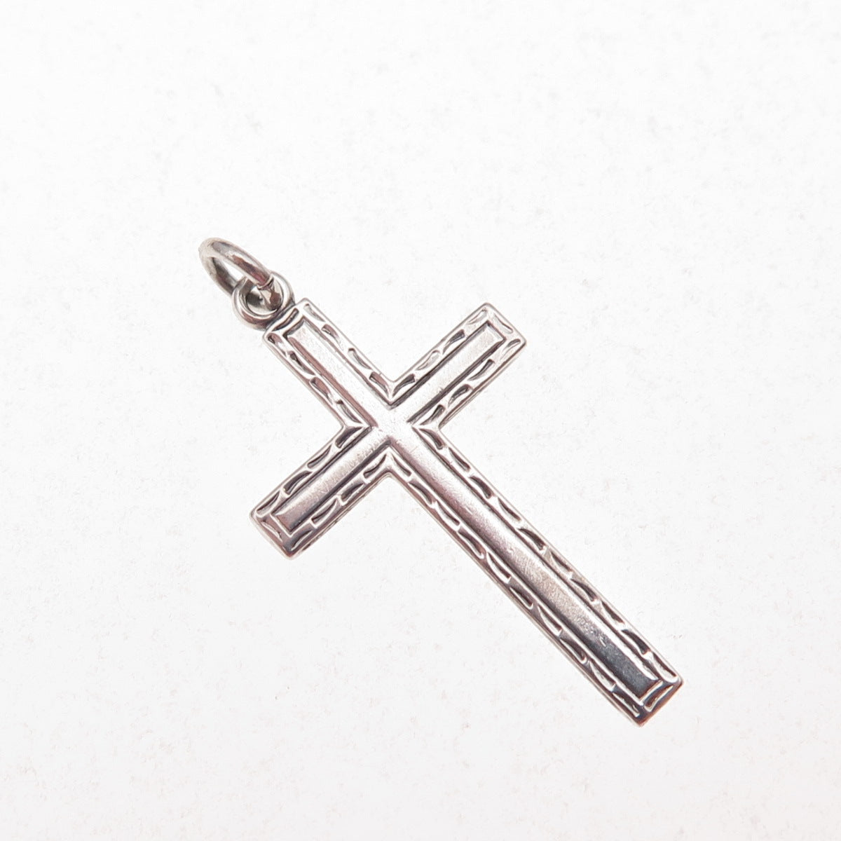 B.A. Ballou 925 Sterling Silver Antique Art Deco Cross Religious Charm Pendant