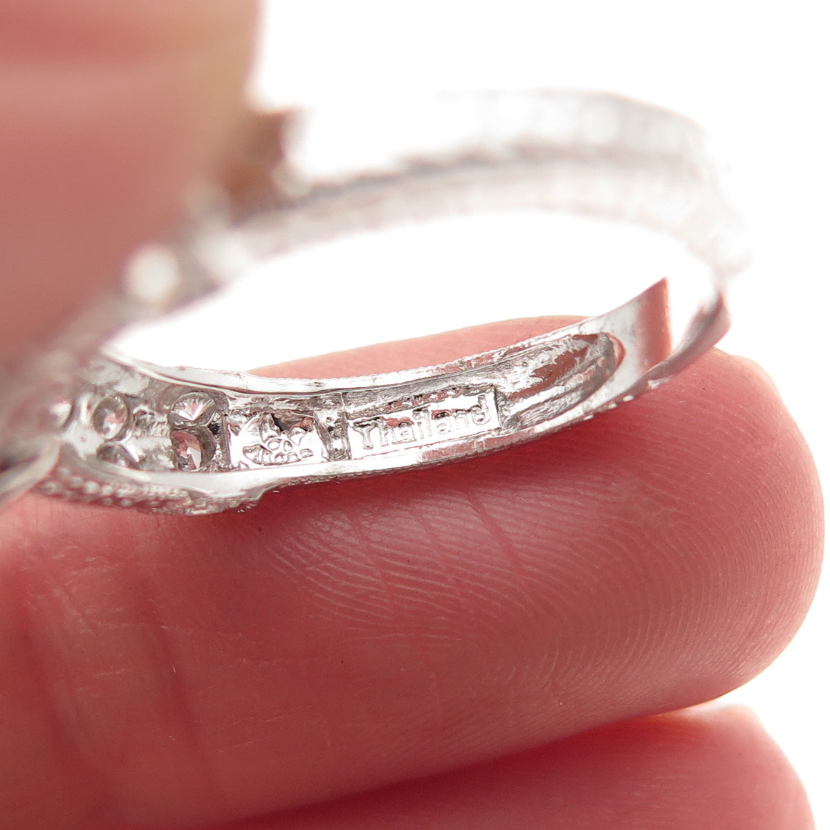 925 Sterling Silver Round-Cut C Z Engagement Ring Size 8