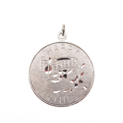 Griffith & Sons 925 Sterling Silver Vintage Happy Birthday Charm Pendant