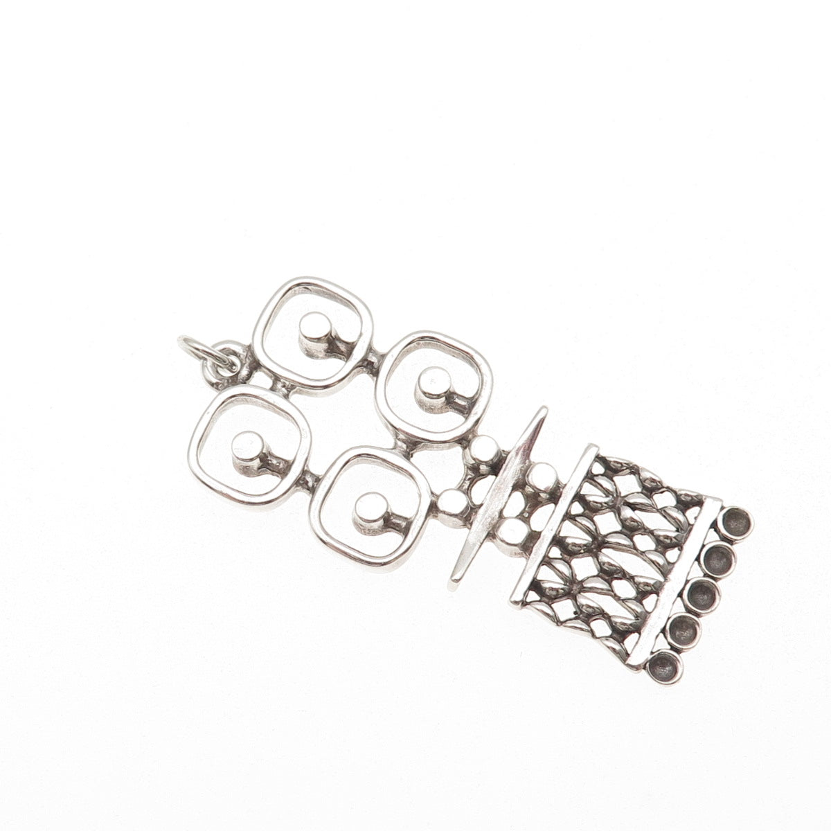 Kultateollisuus Ky 830H Silver Vintage 1977 Finland Modernist Oxidized Pendant