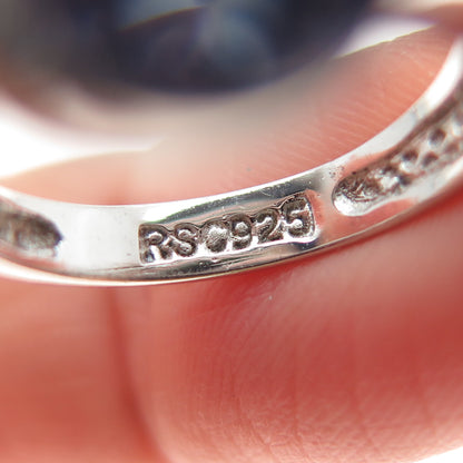 925 Sterling Silver Vintage Round-Cut Lavender C Z Modernist Wave Ring Size 5.25