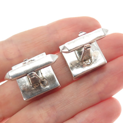 ANTONIO PINEDA 970 Silver 2-Tone Vintage Mexico Modernist Geometric Cufflinks