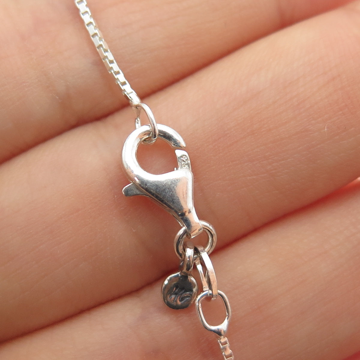 HAGIT GORALI 925 Sterling Silver Vintage Real Amethyst Box Chain Necklace 20"