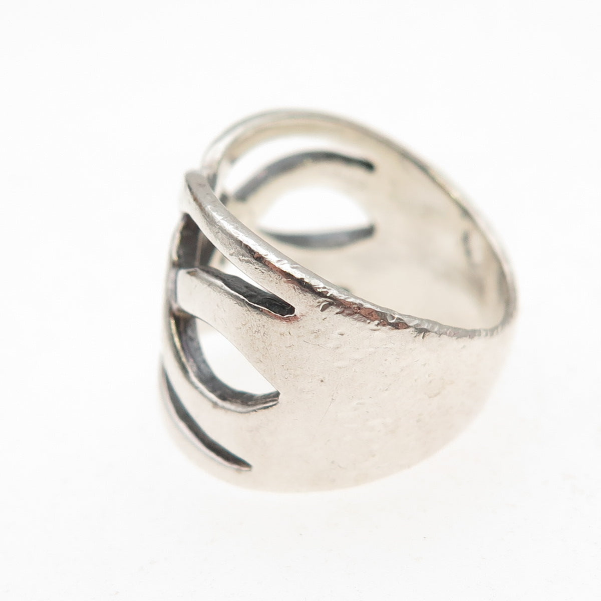 925 Sterling Silver Vintage Woven Oxidized Ring Size 5