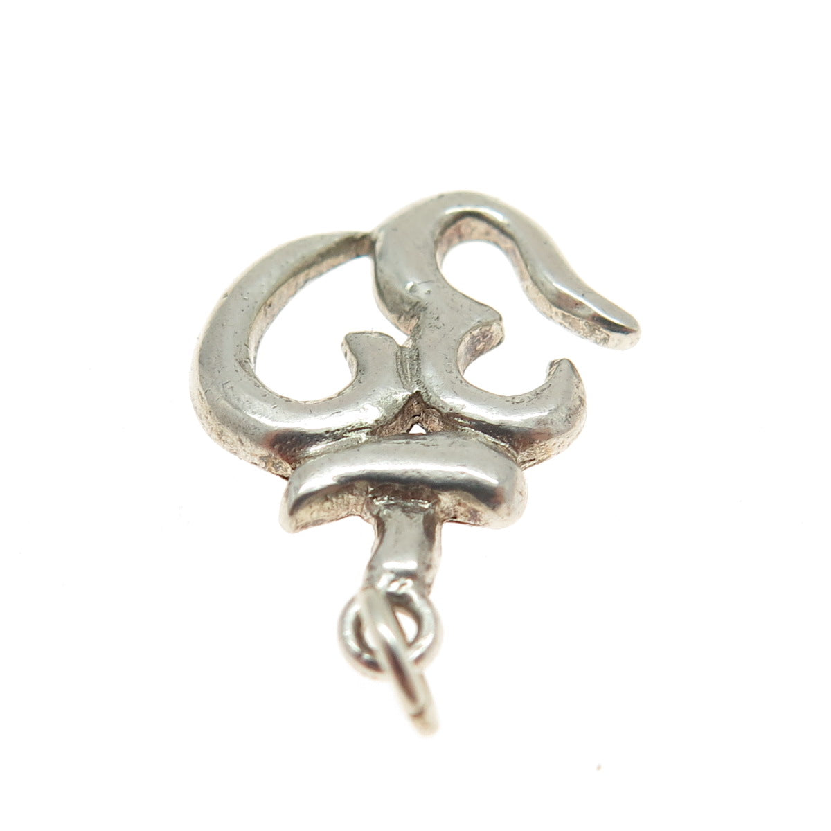 925 Sterling Silver Vintage Om Mantra Charm Pendant