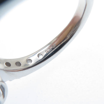 925 Sterling Silver Round-Cut C Z Bypass Ring Size 7