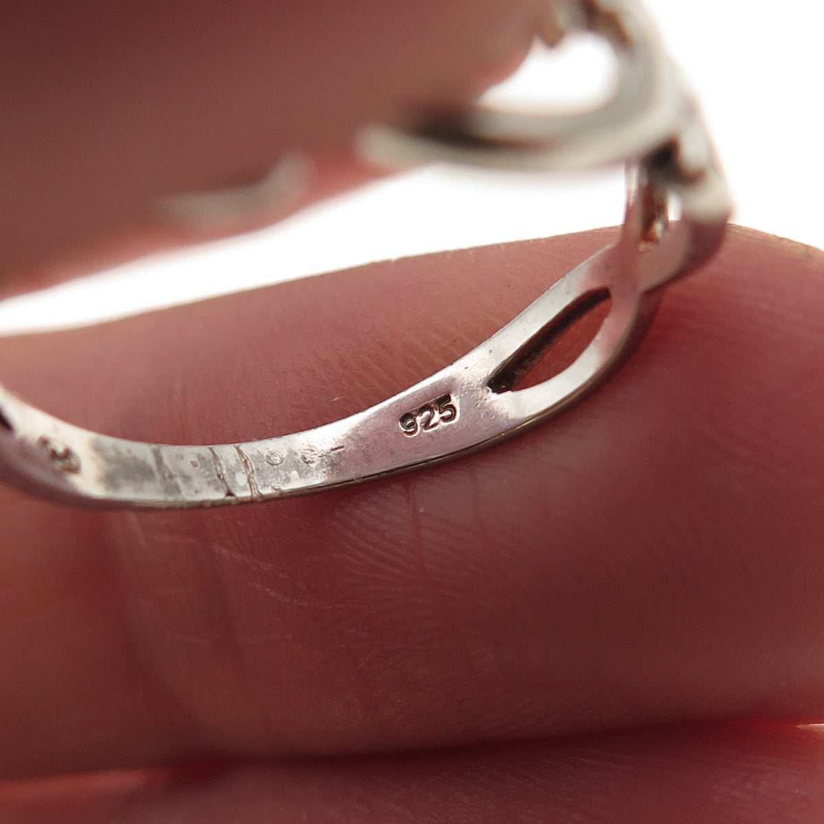 925 Sterling Silver Vintage Irish Claddagh Celtic Trinity Knot Ring Size 6.75