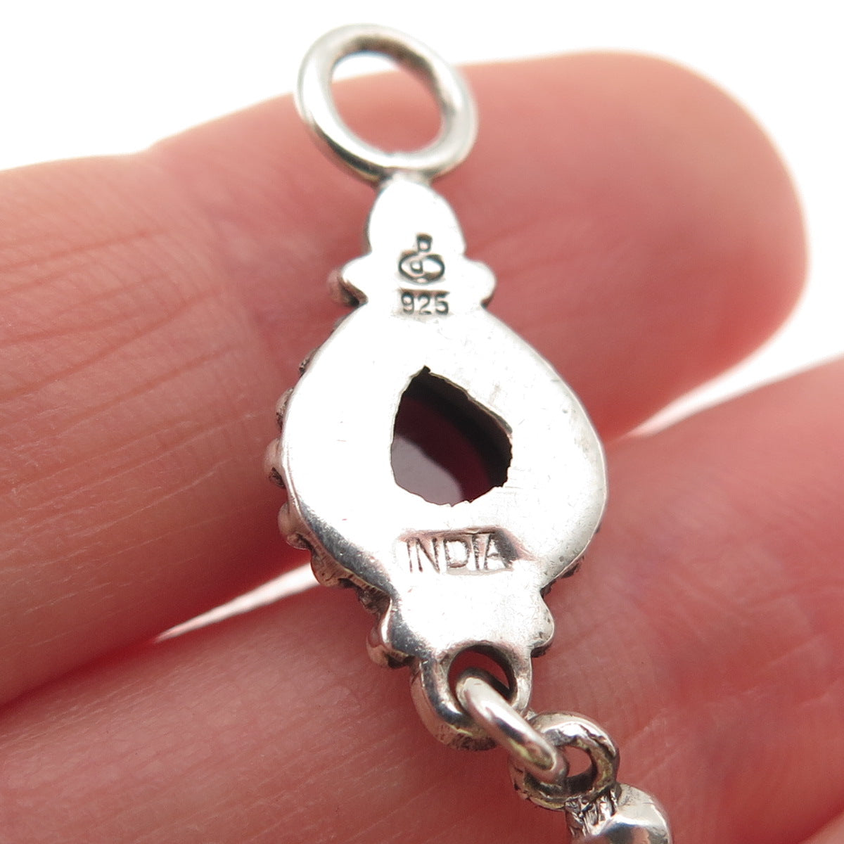 DP Doug Paulus 925 Sterling Silver Vintage Real Garnet Modernist Jacket Earrings