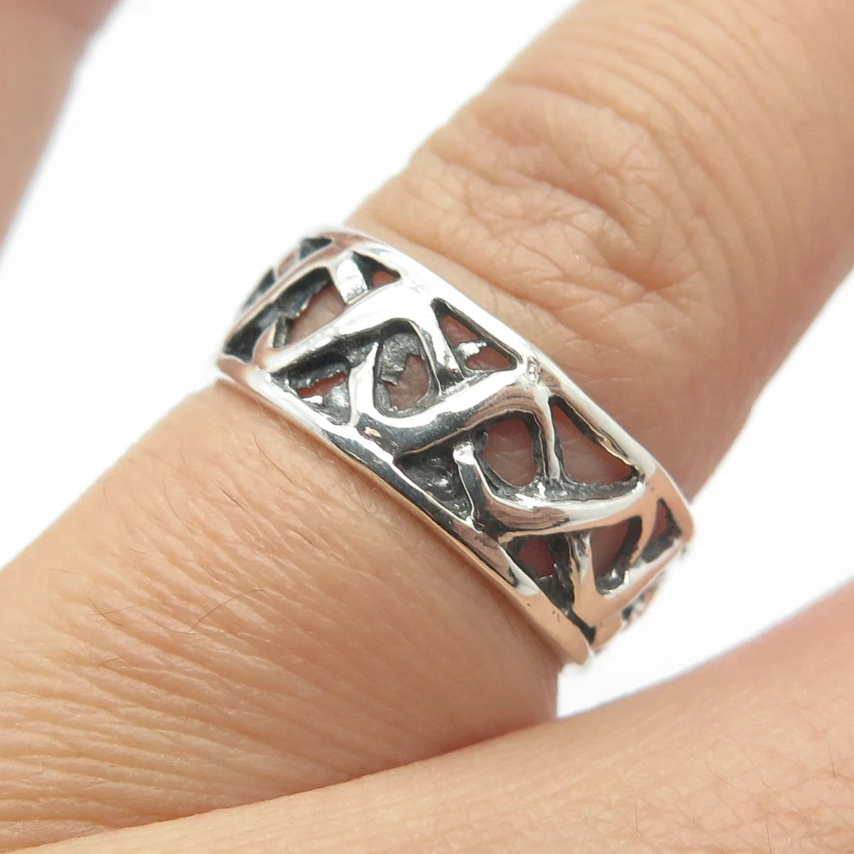 925 Sterling Silver Vintage Braided Band Ring Size 7
