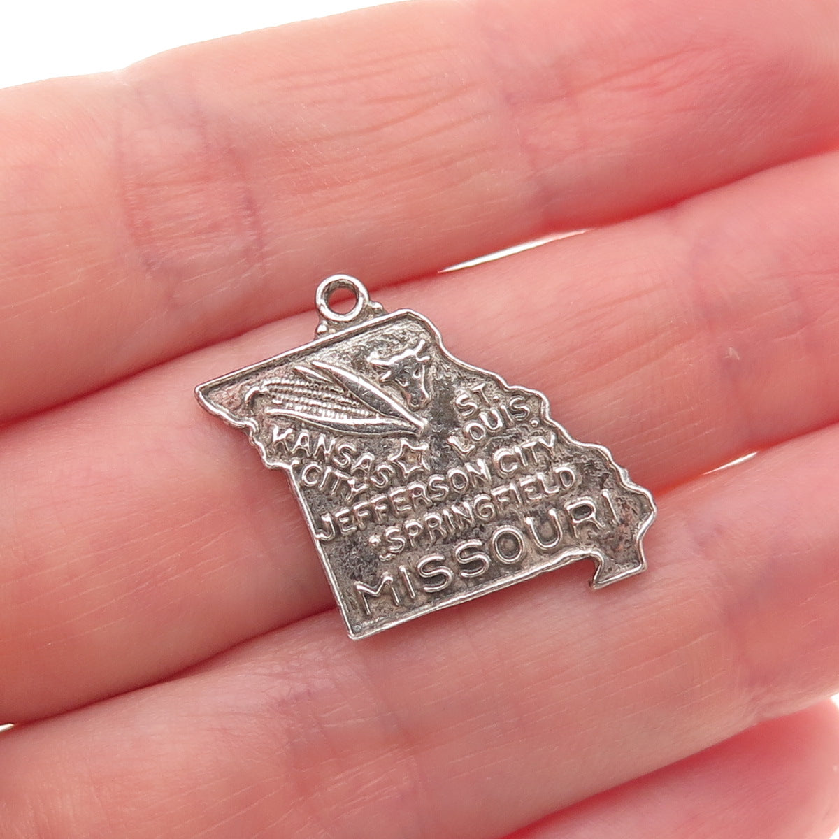 Bell Trading Post 925 Sterling Silver Vintage Missouri State Mini Charm Pendant