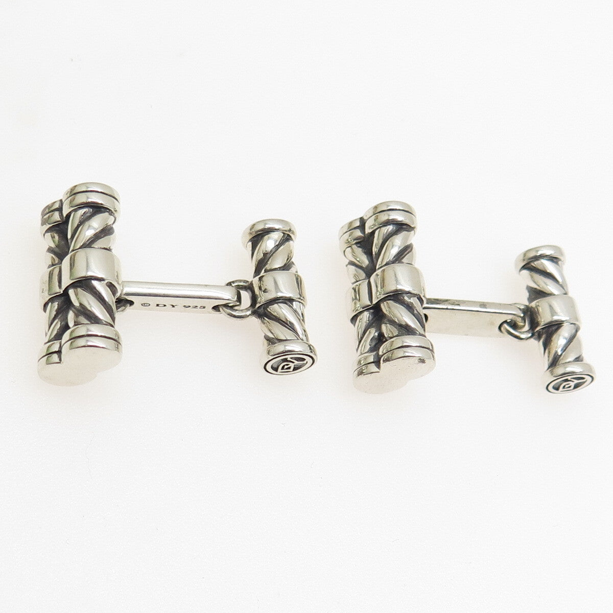 DAVID YURMAN 925 Sterling Silver Cable Bar Cufflinks