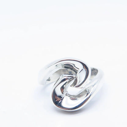 925 Sterling Silver Vintage Mexico Modernist Ring Size 5.75