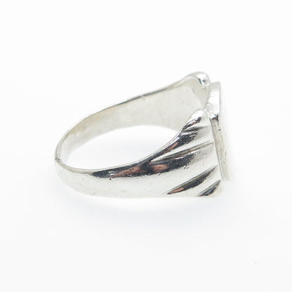 925 Sterling Silver Vintage Engraved ARB Monogram Signet Ring Size 11.5