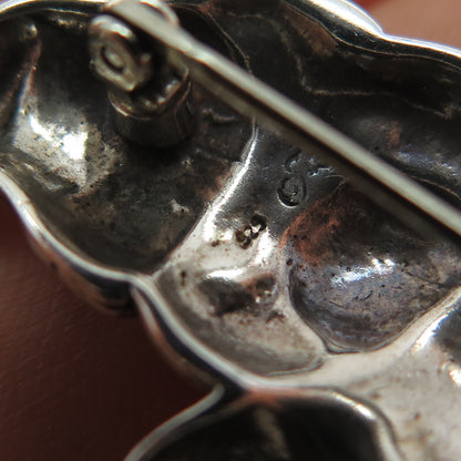 JEZLAINE 925 Sterling Silver Vintage Teddy Bear Oxidized Pin Brooch