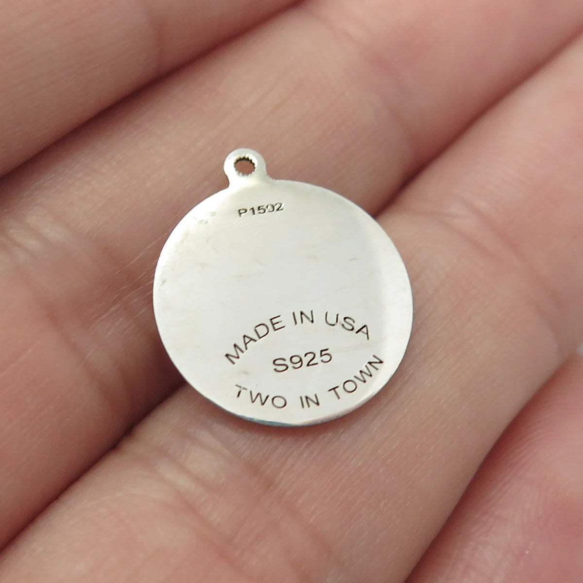 925 Sterling Silver USA Two In Town Bear Charm Pendant
