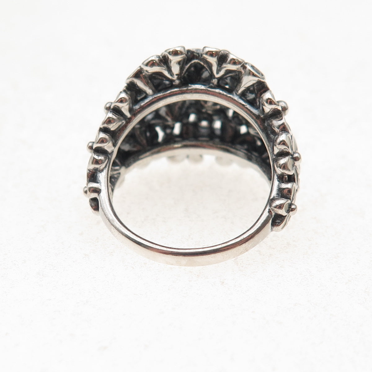 Pandora 925 Sterling Silver Enamel & C Z Darling Daisy Bouquet Ring Size 5.25