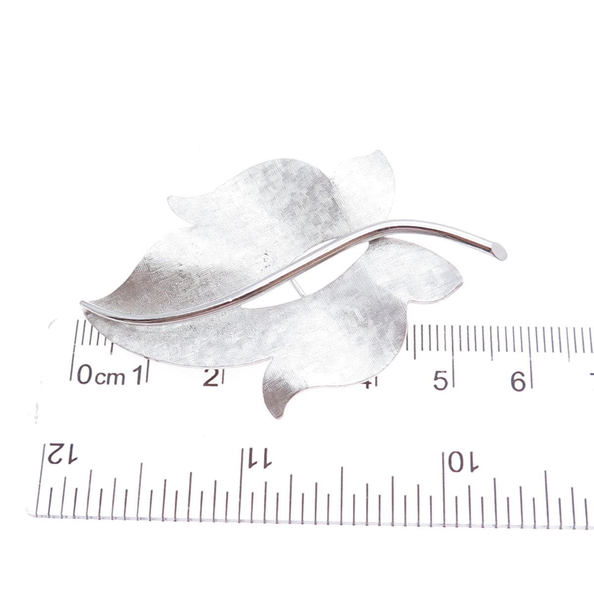 VAN DELL 925 Sterling Silver Vintage Modenrist Floral Leaf Pin Brooch