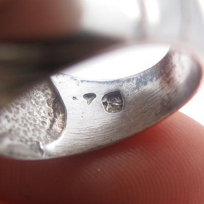 925 Sterling Silver Vintage Modernist Oxidized Ring Size 7.5