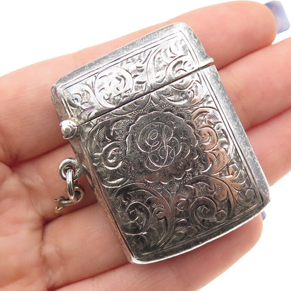 Constantine & Floyd 925 Sterling Antique 1912 Birmingham Match Safe / Vesta Case