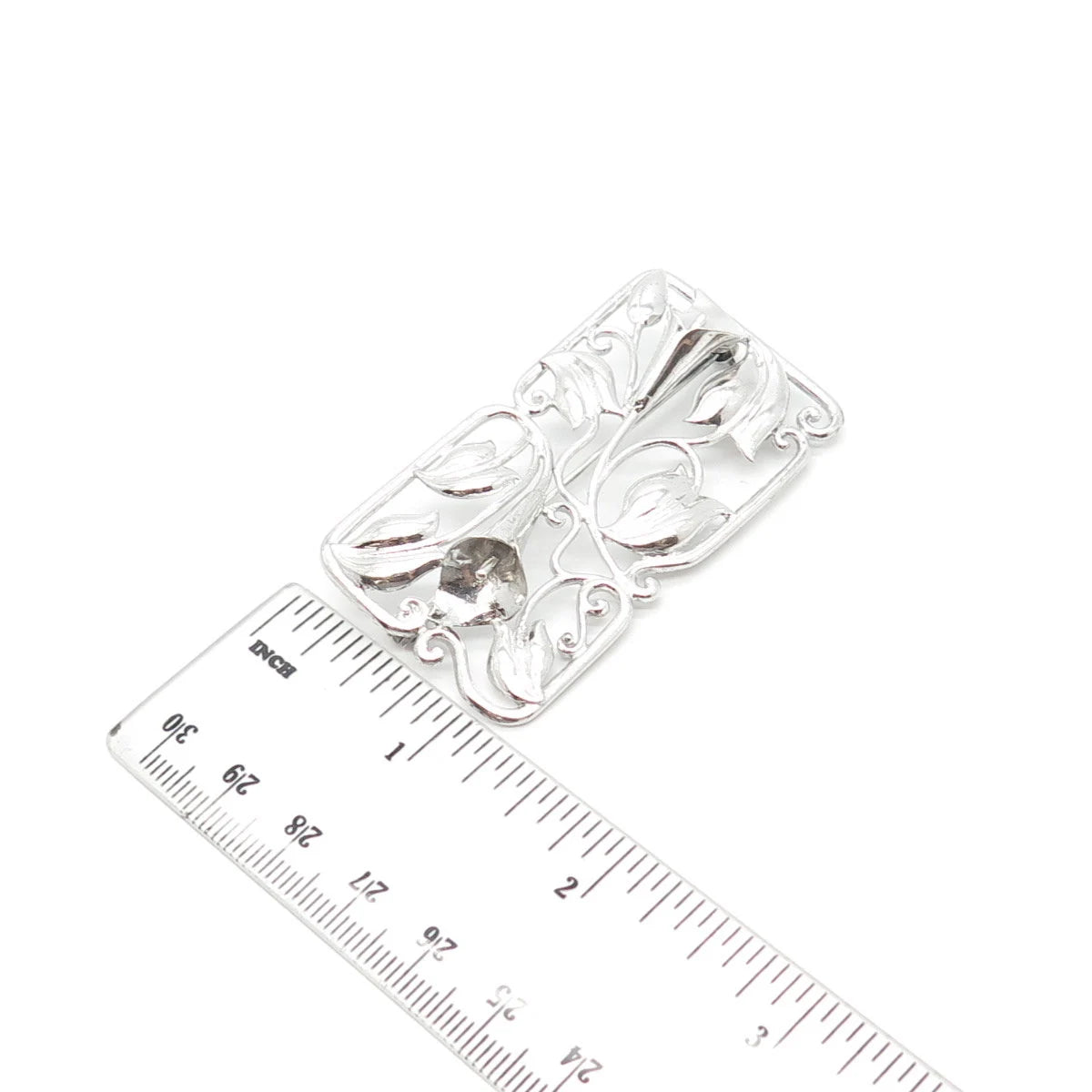 925 Sterling Silver Vintage Bond Boyd Lily Floral Pin Brooch
