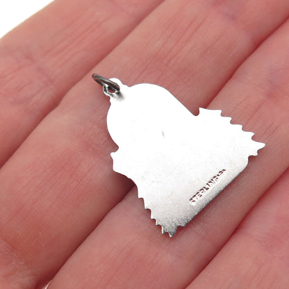 Griffith & Sons 925 Sterling Silver Vintage Enamel Christmas Door Charm Pendant