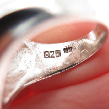 CHAPAL ZENRAY 925 Sterling Silver Vintage Modernist Wavy Oxidized Ring Size 8.25
