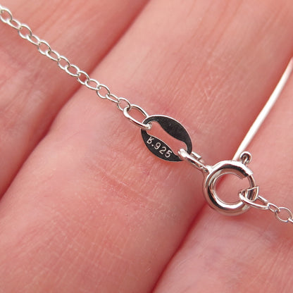 925 Sterling Silver Real Black & White Diamond Dolphin Cable Chain Necklace 18"