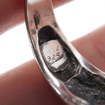 925 Sterling Silver Vintage Modernist Oxidized Ring Size 6.25