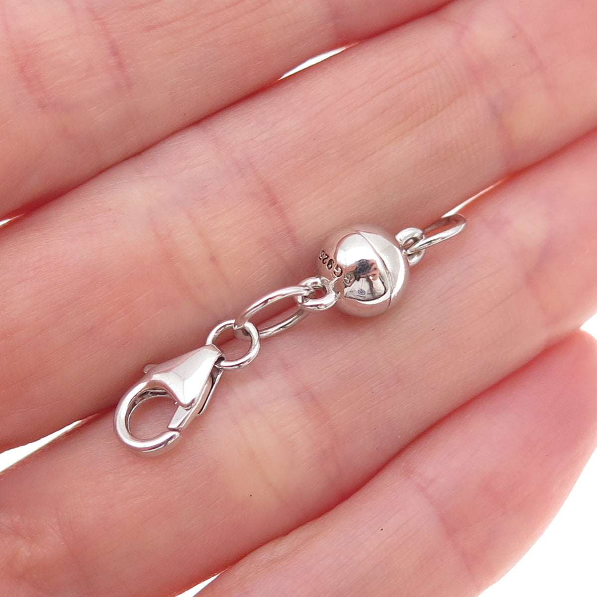 Seiden Gang 925 Sterling Silver Bracelet Necklace Lobster & Magnetic Lock Clasp