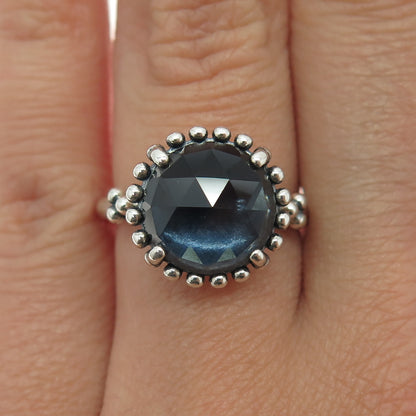 PANDORA 925 Sterling Silver Blue Crystal Midnight Star Ring Size 6