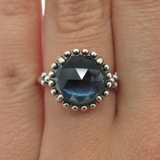 PANDORA 925 Sterling Silver Blue Crystal Midnight Star Ring Size 6